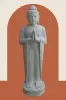 Product image 1 of the product “Standing Buddha with floral carving, Greeting position. 40 x 28 x 122m. Natural stone (river stone), stonemasonry ”